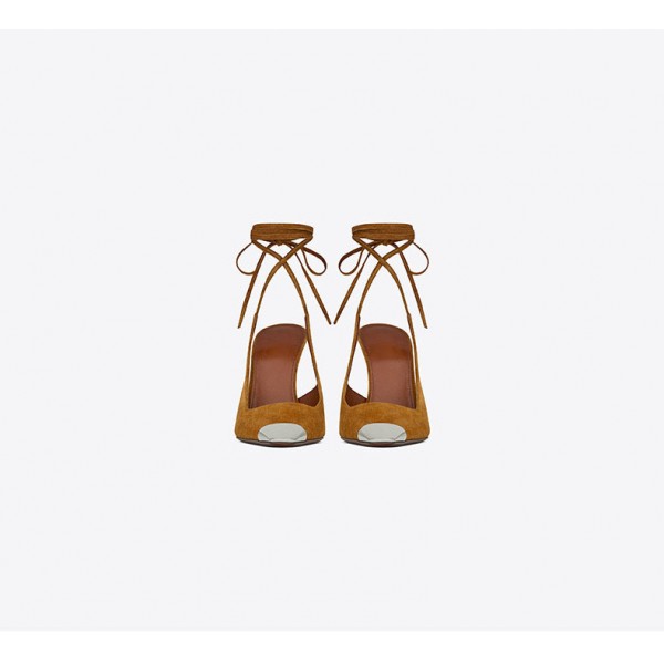 Women Fashion Retro Metal Head Lace-Up High Heels